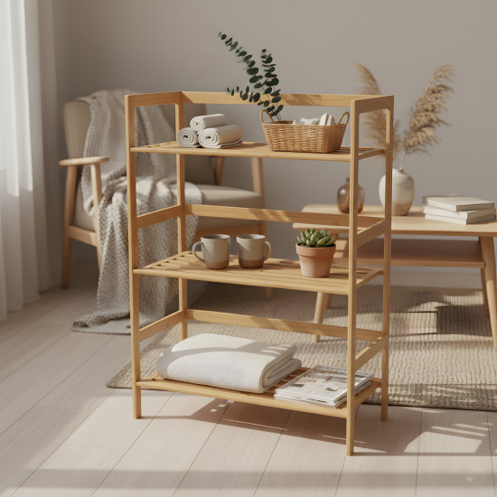 Wooden 3-Tier Storage Shelf